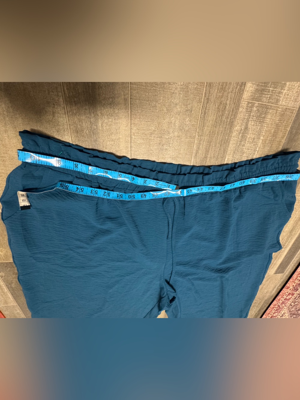 4XL Women’s Teal Wide Leg Capri Pants Drawstring Elastic Waist Boho Hippie Y2K - Picture 5 of 11